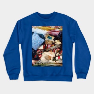 Sewing - Basket of Sewing Supplies Crewneck Sweatshirt